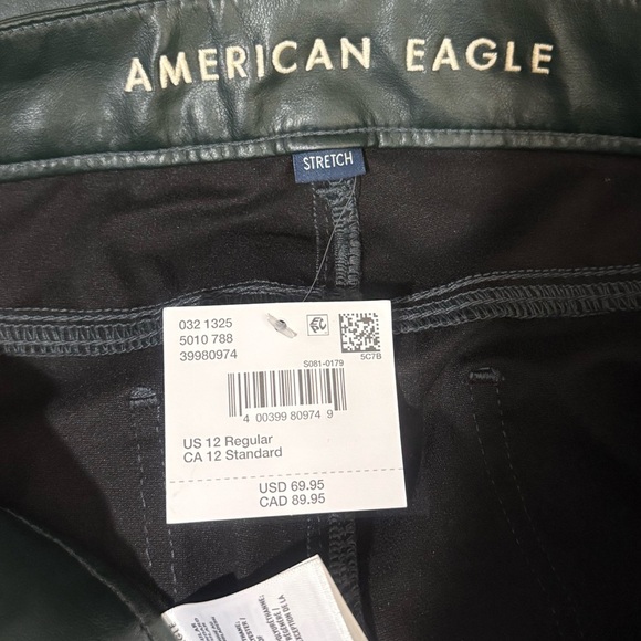 American Eagle Outfitters Pants  Green Faux Leather Kick Boot High Rise - Picture 5 of 6